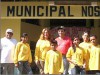 Equipe do PCE e Wanderli Tadei (de vermelho) em ação contra a doença (Foto: Janaína Karla)