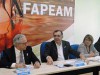 Mário Neto (Confap), Odenildo Sena (Consect e Sect-AM) e Maria Olívia Simão (FAPEAM) (Foto: Carlos Fábio Guimarães)