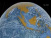 Fotograma da animação Perpetual Oceans, resultante de uma modelagem de correntes oceânicas realizada pela Nasa (Imagem: Nasa/ SVS)