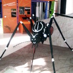 O mosquito esculpido por Ricardo Fernandes, com 2 metros de extensão, recebe os visitantes da exposição (Foto: Agência Fiocruz)