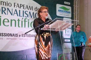 Dir.presidenta da FAPEAM, Maria Olívia Simão, ressaltou importância da premiação. (Foto: Ag/Fapeam)