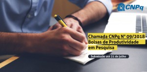 Imagem da notícia - CNPq recebe propostas de bolsas Produtividade em Pesquisa e Produtividade em Pesquisa Sênior